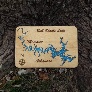 Lasercut Lake Map: Bull Shoals Lake in Missouri and Arkansas