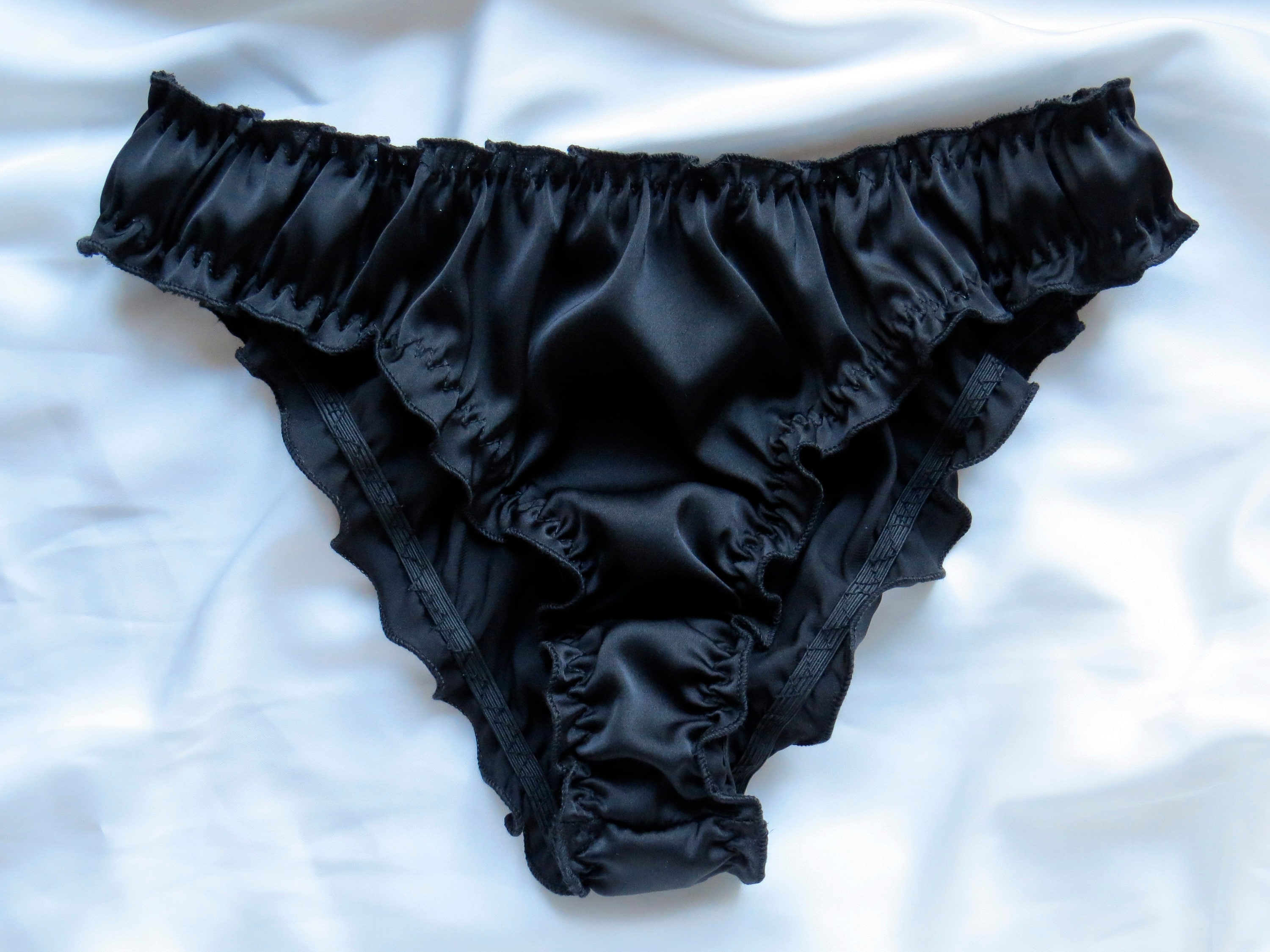 Thong bikini plus size Silk frilly bikini Satin bikini | Etsy