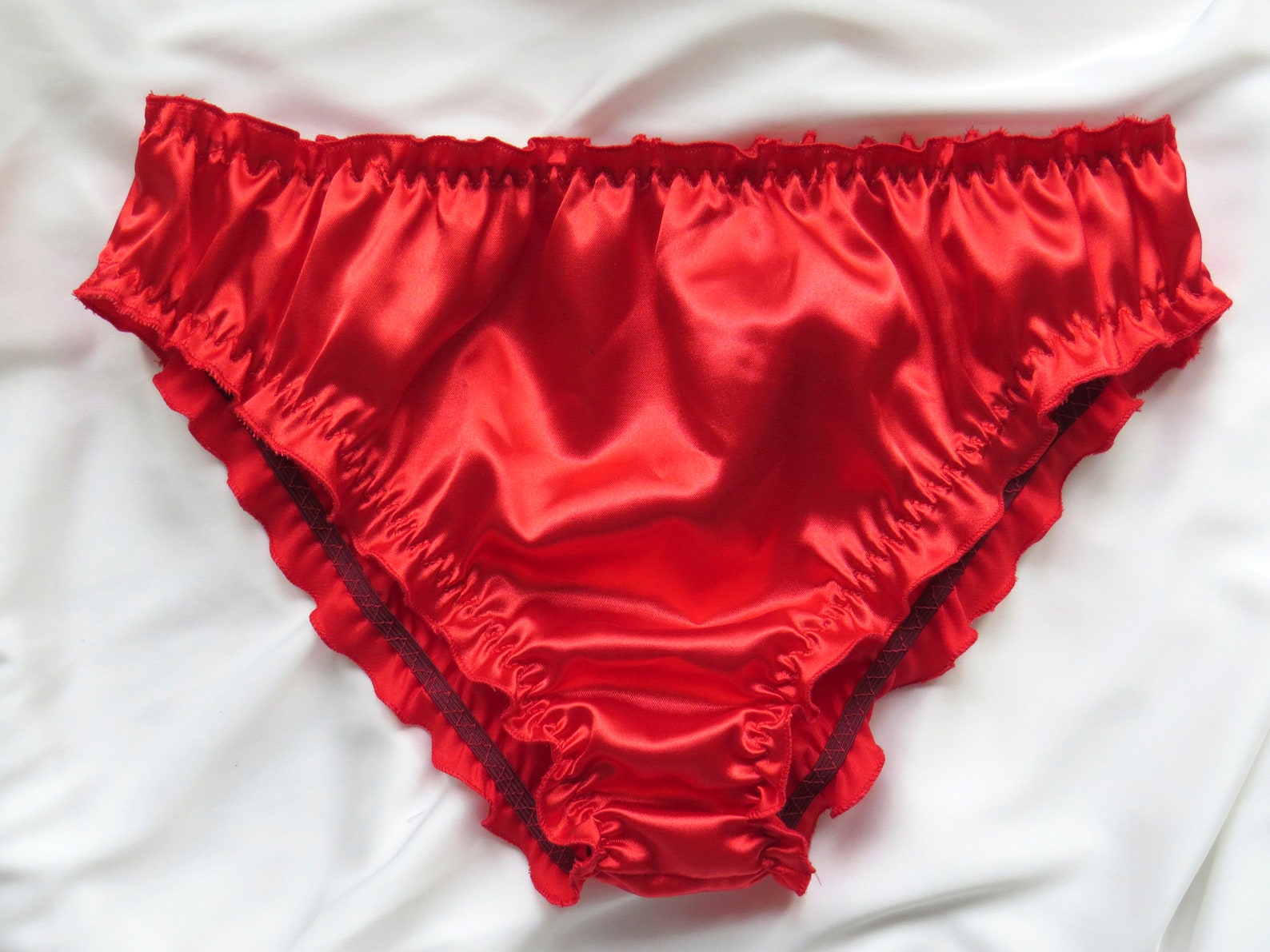 Personalized panties Red satin panties Embroidered underwear Etsy
