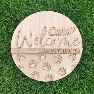 Cat Home Welcome Sign, Cat Front Door Sign, Cats Welcome Door Hanger, Pet Home Welcome Sign, Door Hanger Template