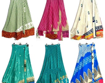 Große Menge Lange Röcke Indische Seidenröcke Boho Röcke Frauen Röcke Hippie Röcke Wickelröcke Sommerröcke Vintage Röcke