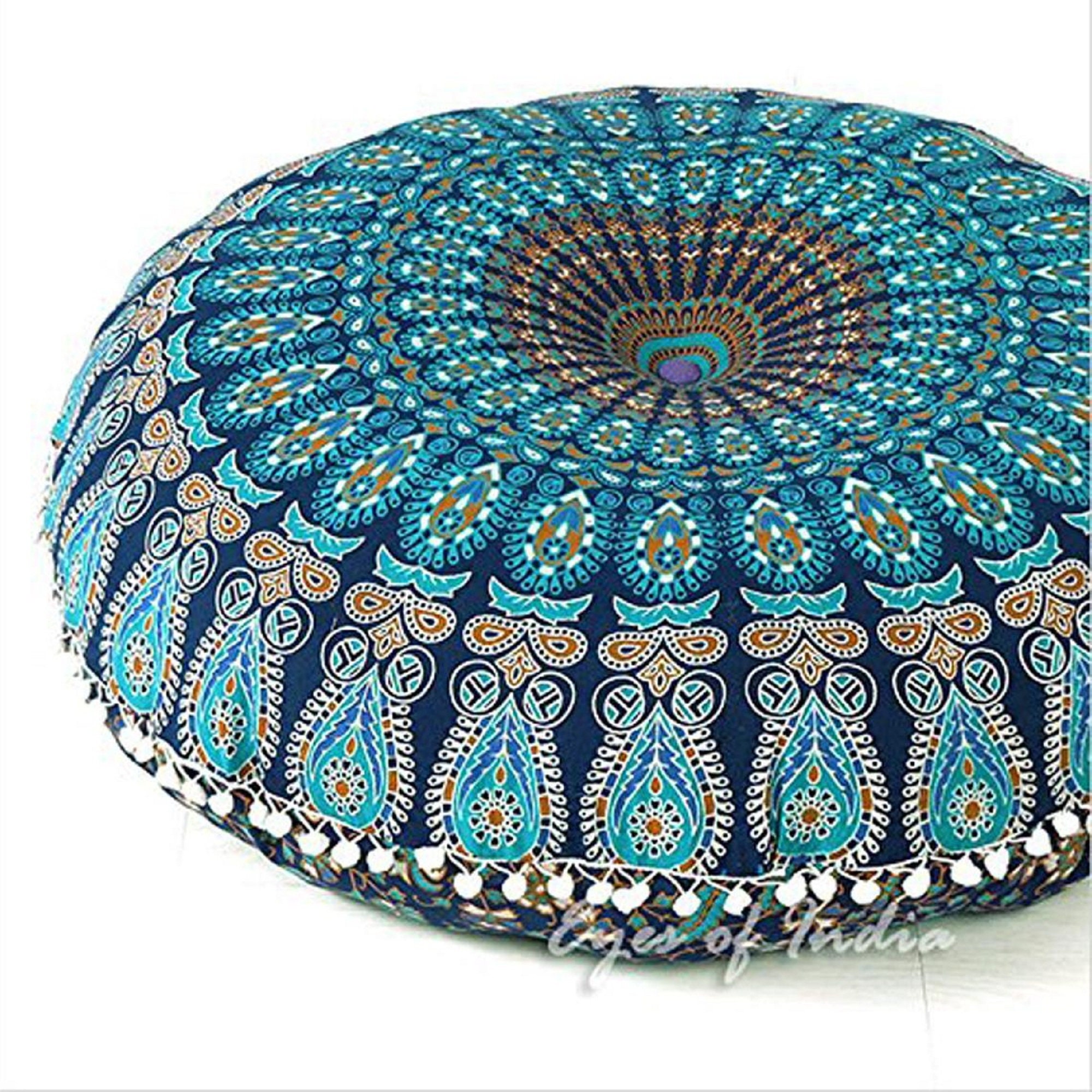 10 Pc Indian Mandala Floor Pillow Wholesale Lot Round Tapestry Cushion Cover 32" 