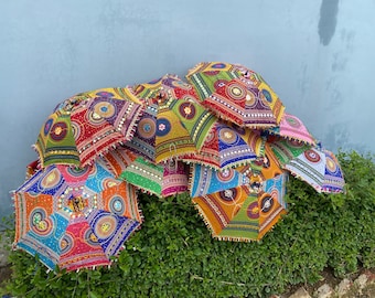 20 Pcs Mix Lot Indian Wedding Umbrella Handmade Umbrella Decorations Parasols Cotton Umbrellas