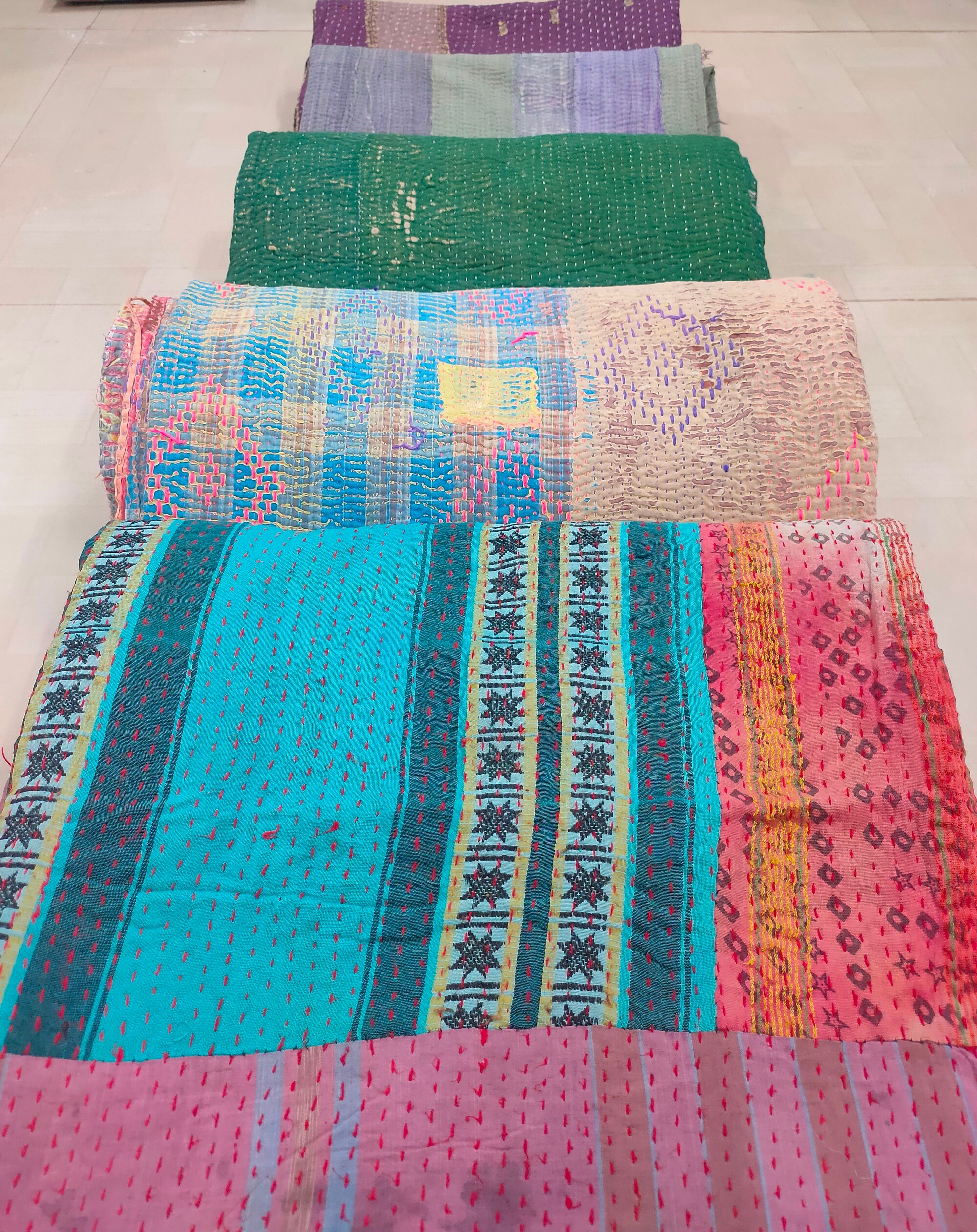 Wholesale lot Indian throw Patchwork quilt Cotton quilts Kantha quilt vintage throw quilting cotton quilt cover throw blanket handmade throw