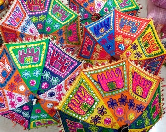 50 Pcs Mix Lot Indian Wedding Umbrella Handmade Umbrella Decorations Parasols Cotton Umbrellas