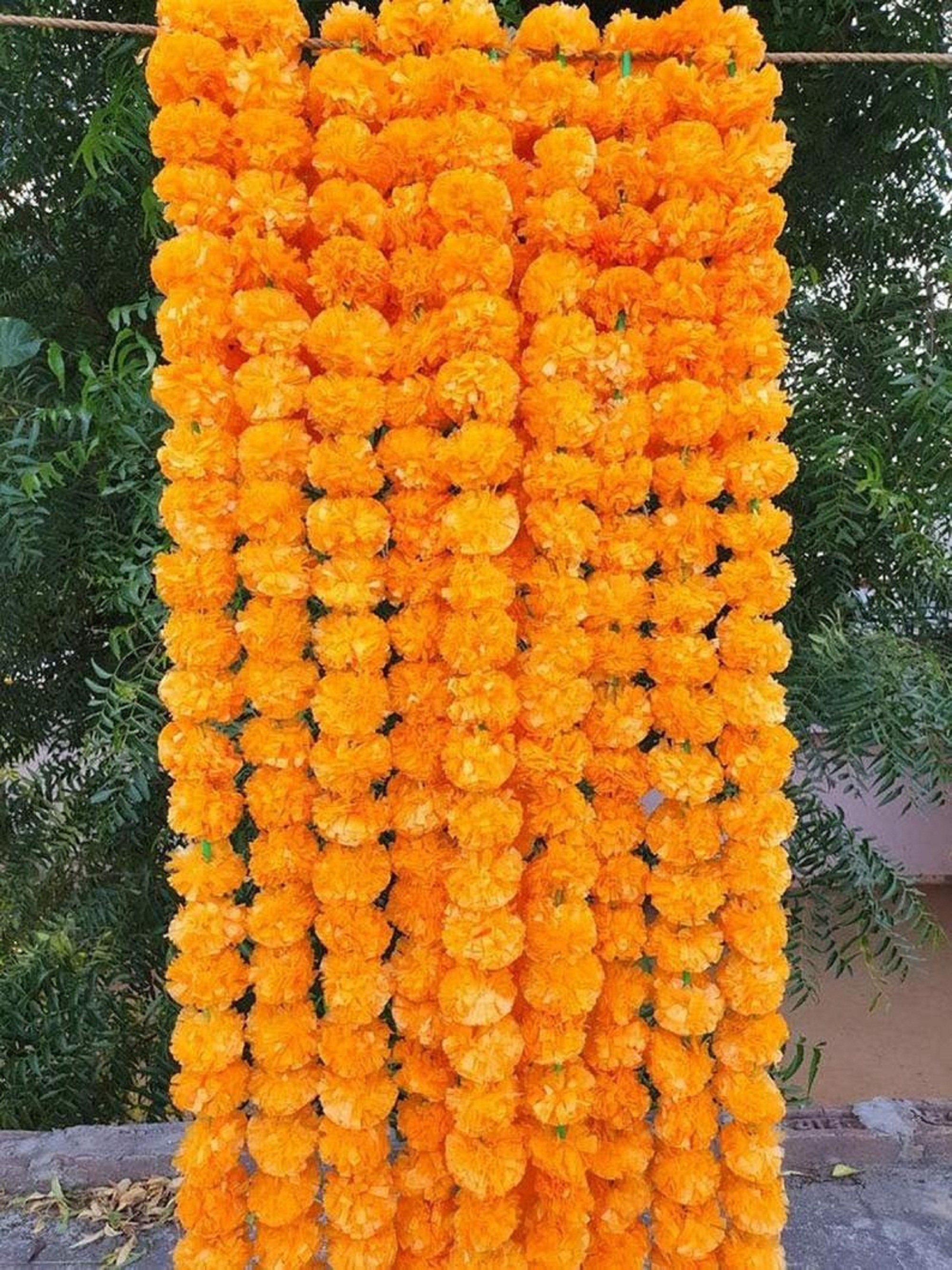 10 pc Artificial Marigold Garland String Wedding Decoration Etsy