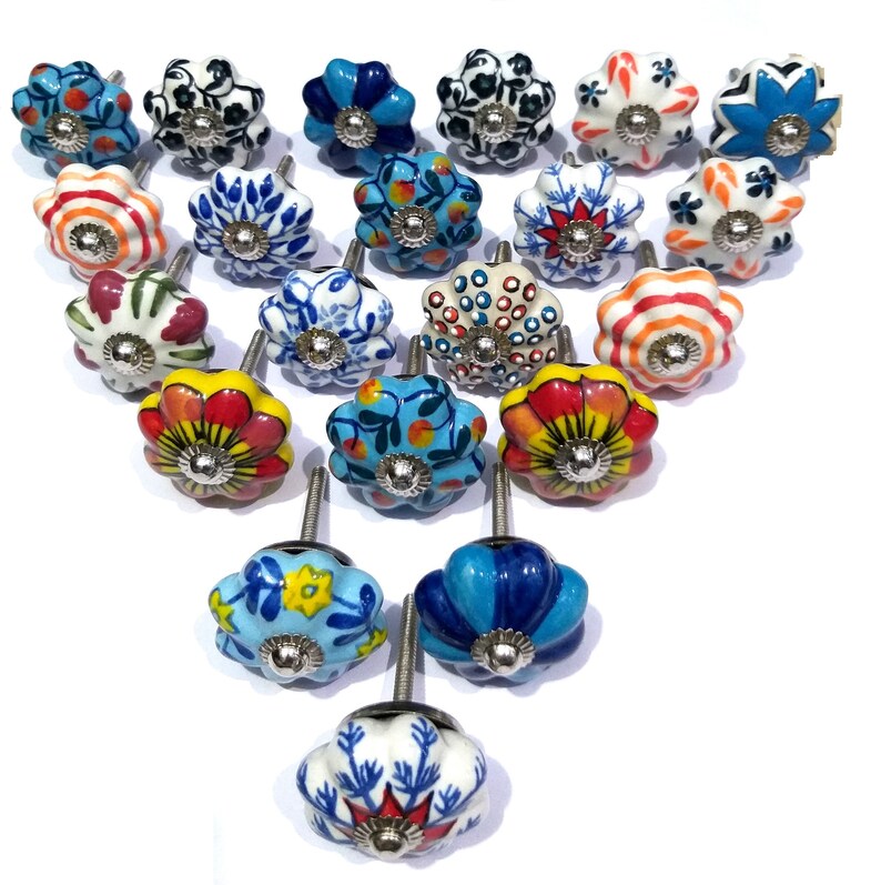 WHOLESALE Ceramic Door Knob Assorted Pull Drawer Knobs Etsy