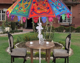 Decorative cotton Umbrella  Indian Garden Umbrella Sun Shade Patio Umbrella Cotton Outdoor Fabric Decorative Sun Tapestry Umbrella