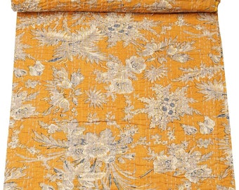 Couette indienne Kantha fait main Kantha couvre-lit jeté couverture réversible literie jeté de pur coton parure de lit couettes cousues à la main