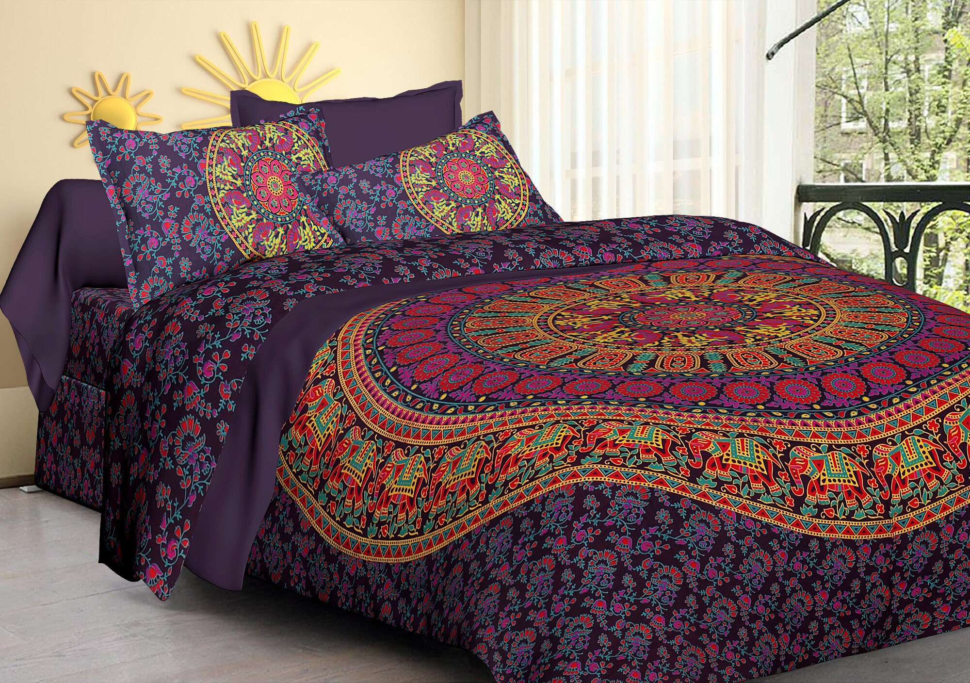 Indian Mandala Bedding Set Mandala Bedding set Bohomian Etsy