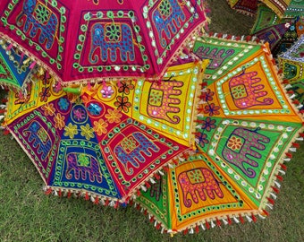 10 Pcs Mix Lot Indian Wedding Umbrella Handmade Umbrella Decorations Parasols Cotton Umbrellas