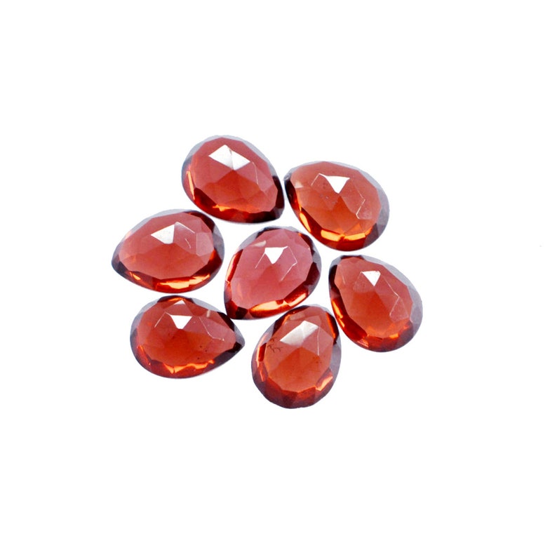 Garnet Pear Shape Faceted Flat Back Calibrated Natural Semiprecious Wholesale Loose Gemstone Cabochon