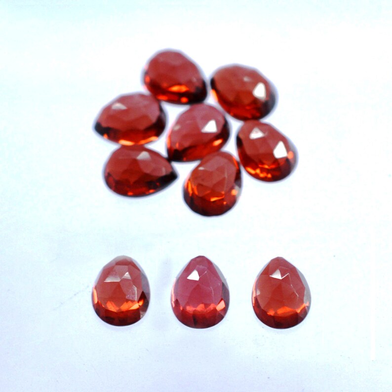 Garnet Pear Shape Faceted Flat Back Calibrated Natural Semiprecious Wholesale Loose Gemstone Cabochon