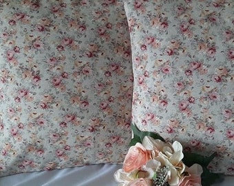 Duo of small old rose cushion covers