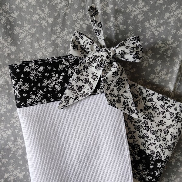 Black Cottage Style Hand Towels