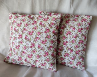 Duo de housses de coussin petites roses anciennes