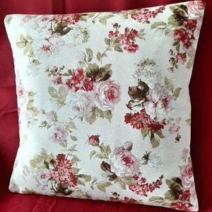 Large old roses cushion cover