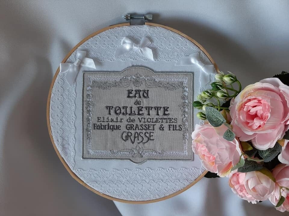 Cadre Tambour Décoratif Brodé Publicité Rétro