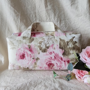 Borsa da toilette rosa in stile shabby chic francese