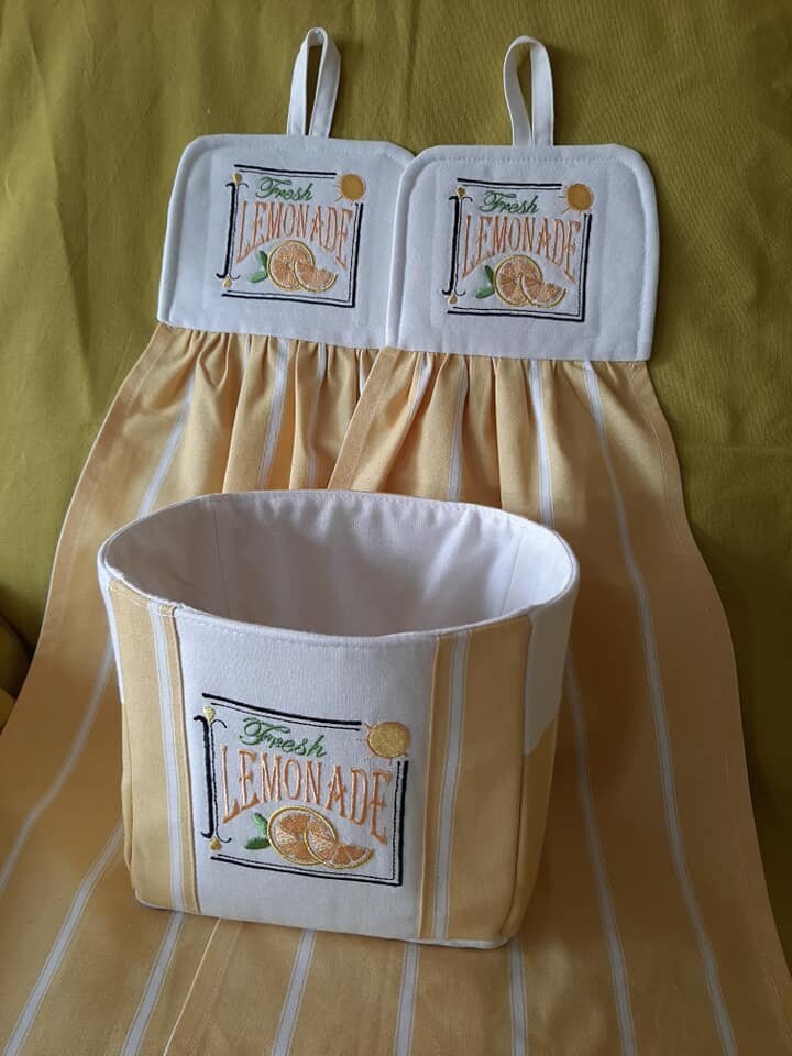 Ensemble de Cuisine Brodé Citron Limonade