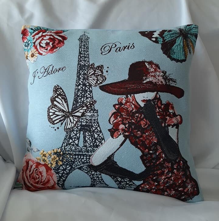 Housse de Coussin 40x40 cm J' Adore Paris
