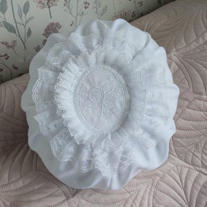 French shabby embroidered cushion