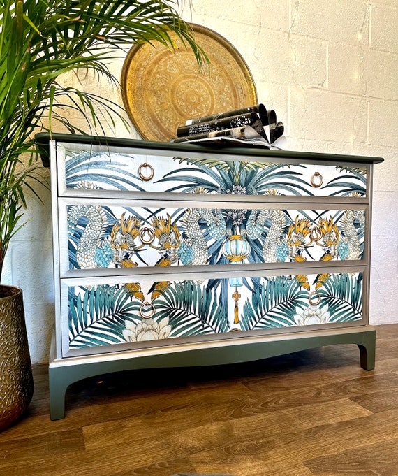 Stag Bedroom Furniture Set Chest of Drawers Bedsides Green