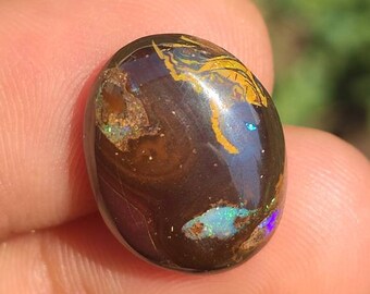 Queensland 38.55ct Boulder Opal Cab Cabochon From Opalton Australia 30 x 22mm