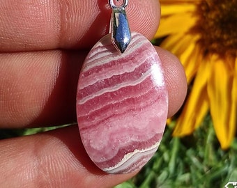 Rhodochrosite pendant from Argentina (lithotherapy, gift idea)