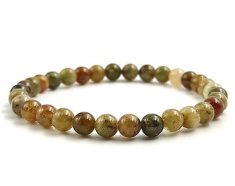 Green Garnet bracelet 6mm beads - Natural stones (lithotherapy, gift idea)