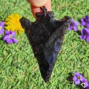 メキシコ産天然金黒曜石矢じりペンダント（リソセラピー、ギフトアイデア）