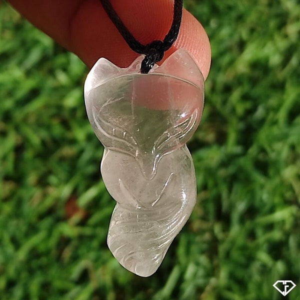 Pendentif Quartz rose renard - Bijou en pierre naturelle (lithothérapie, idée cadeau)