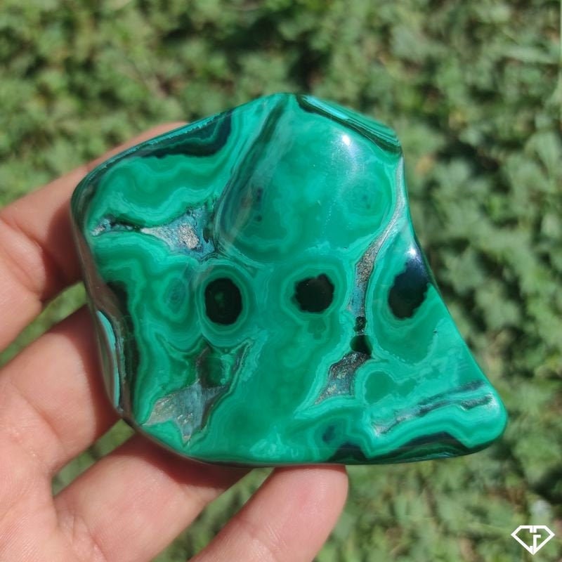Malachite Naturelle Polie Du Congo - Collection, Décoration, Lithothérapie, Idée Cadeau