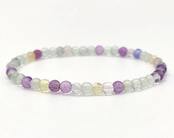 Fluorite bracelet beads 4mm - Natural stones (lithotherapy, gift idea)