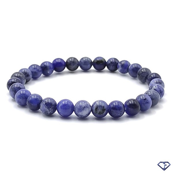 Bracelet Sodalite perles 6mm - Pierres naturelles (lithothérapie, idée cadeau)