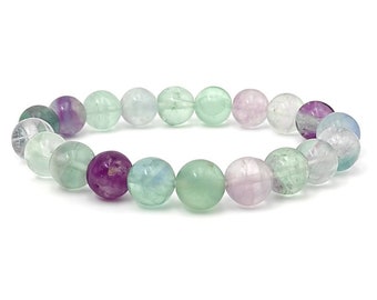 Fluorite bracelet 10mm beads - Natural stones (lithotherapy, gift idea)