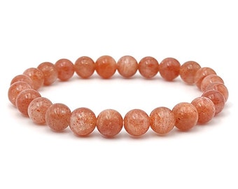 Sunstone bracelet 8mm beads - Natural stones (lithotherapy, gift idea)