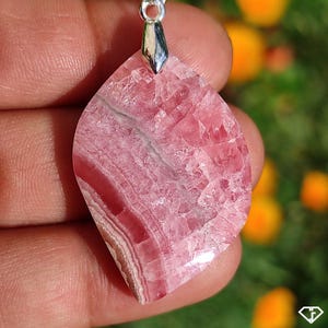 Ciondolo in rodocrosite naturale, Argentina | Gioielli unici, idea regalo, litoterapia