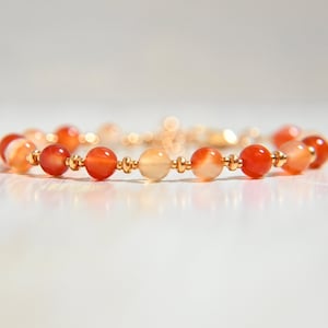 CARNELIAN, 925 silver bracelet, 18K gold or Gold filled in carnelian, energy new project creativity, Carnelian linked to the sacred chakra