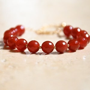 CORNALINE, carnelian bracelet, sacral chakra bracelet and silver or 14k gold filled, orange carnelian adjustable bracelet