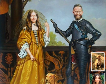 Custom Oil Portrait, Handmade Historical Portrait, Royal Portrait, Original Oil Painting From Photo, Renaissance Family Portrait Painting