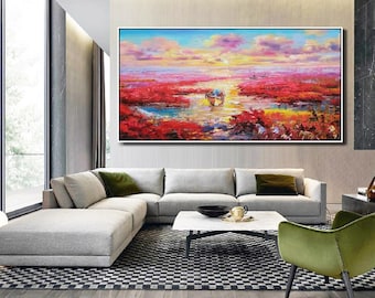 Original Hand Painted Landscape Painting Extra Large Contemporary Painting Art Canvas Wall Art Room Texture Painting Modern Abstract Art