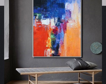 特大の絵画 オリジナル手描き抽象アート 現代抽象画 キャンバス壁