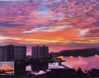 Custom house portrait oil painting, Hand painted Landscape painting, Personalized painting from photo, Home Portrait, custom oil portrait