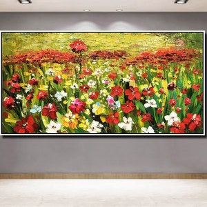 Original Hand Painted Abstract Painting Extra Large Contemporary Painting Art Canvas Wall Art Room Texture Painting Modern Flowers Art