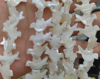 20 beads Real mother of pearl bird beads white animal beads supplies MOP animal jewelry beads 4x15mm 6x15mm 10X2mm beads