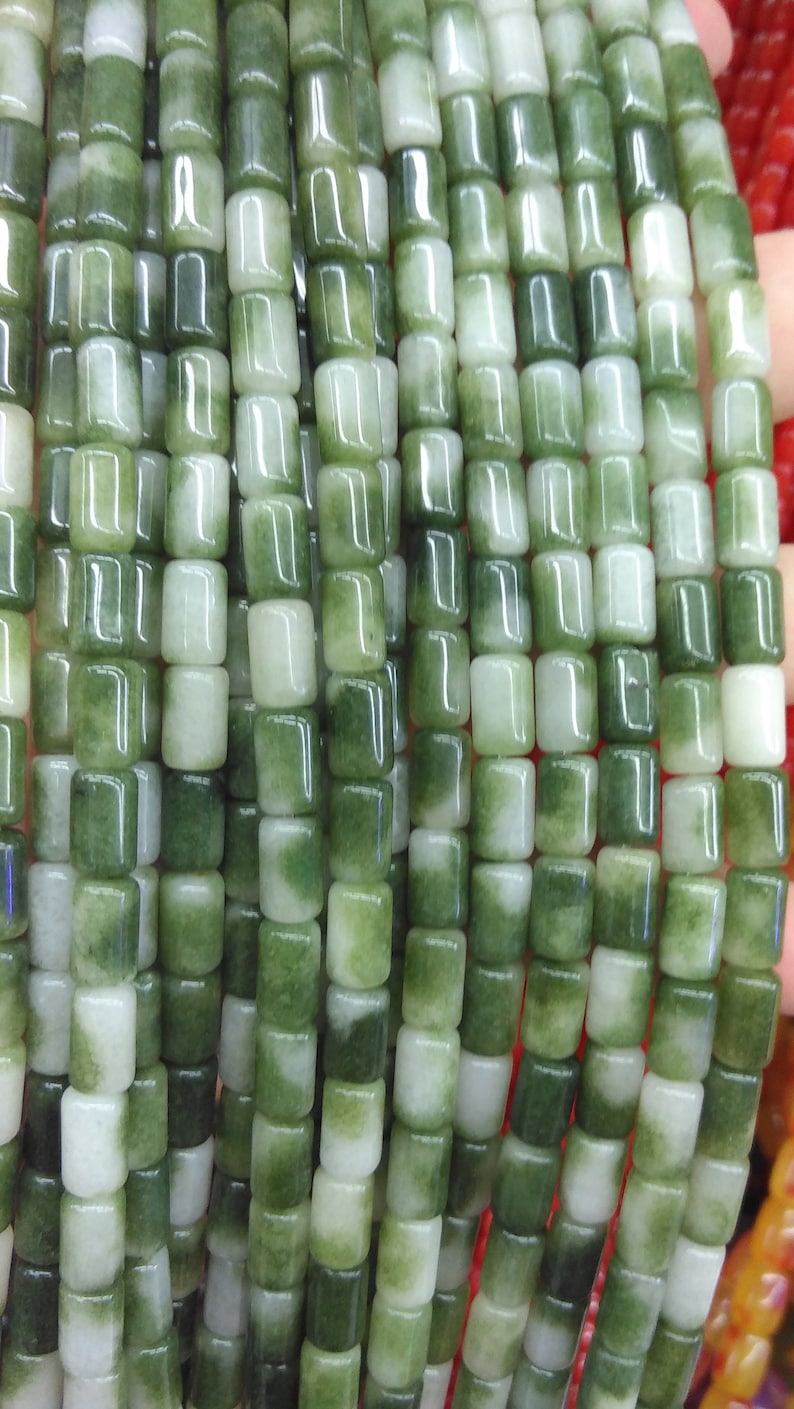 Hot Red 40pcs 6x10mm Amazonite blue Full Strand 16inch Green White Jade Crystal Column tube Drum Barrel Bead