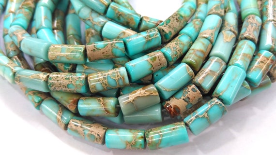 Colored Sea Sediment or Imperial Jasper Heart Necklace with Earrings 21 Inch Mulit