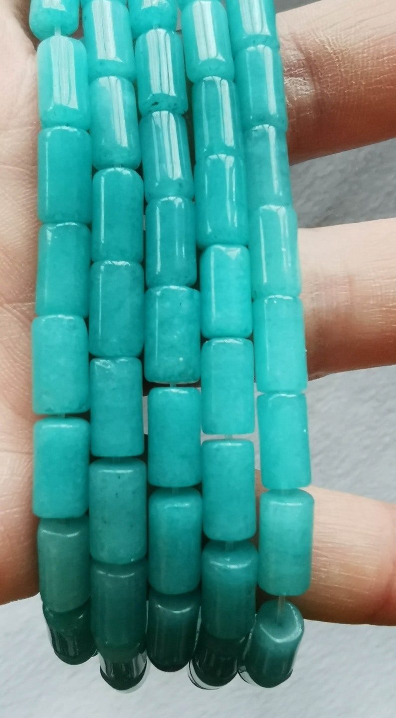 Hot Red 40pcs 6x10mm Amazonite blue Full Strand 16inch Green White Jade Crystal Column tube Drum Barrel Bead