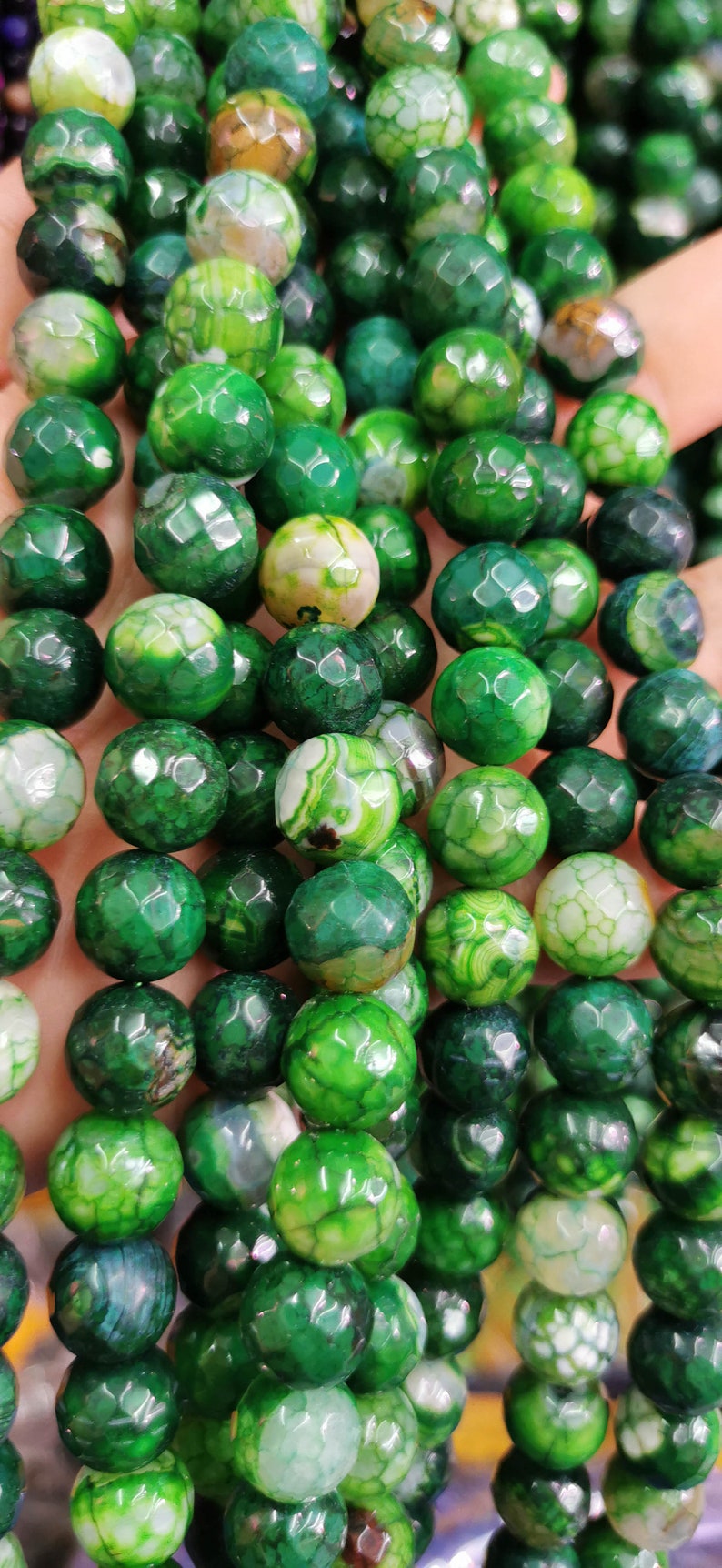 6mm 8mm 10mm Fire Agate Beads onyx oranger-Hot Red-Blue-Purple-Grey-Green Natural Gemstone Faceted Round beads for necklace-bracelet 16
